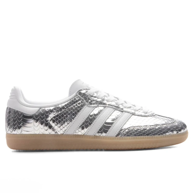 Adidas Women’s Samba OG Silver Metallic/Footwear White/Gum Sneakers - Image 1