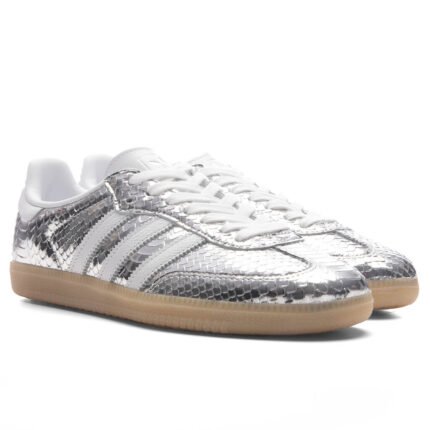 Adidas Women’s Samba OG Silver Metallic/Footwear White/Gum Sneakers - Image 2